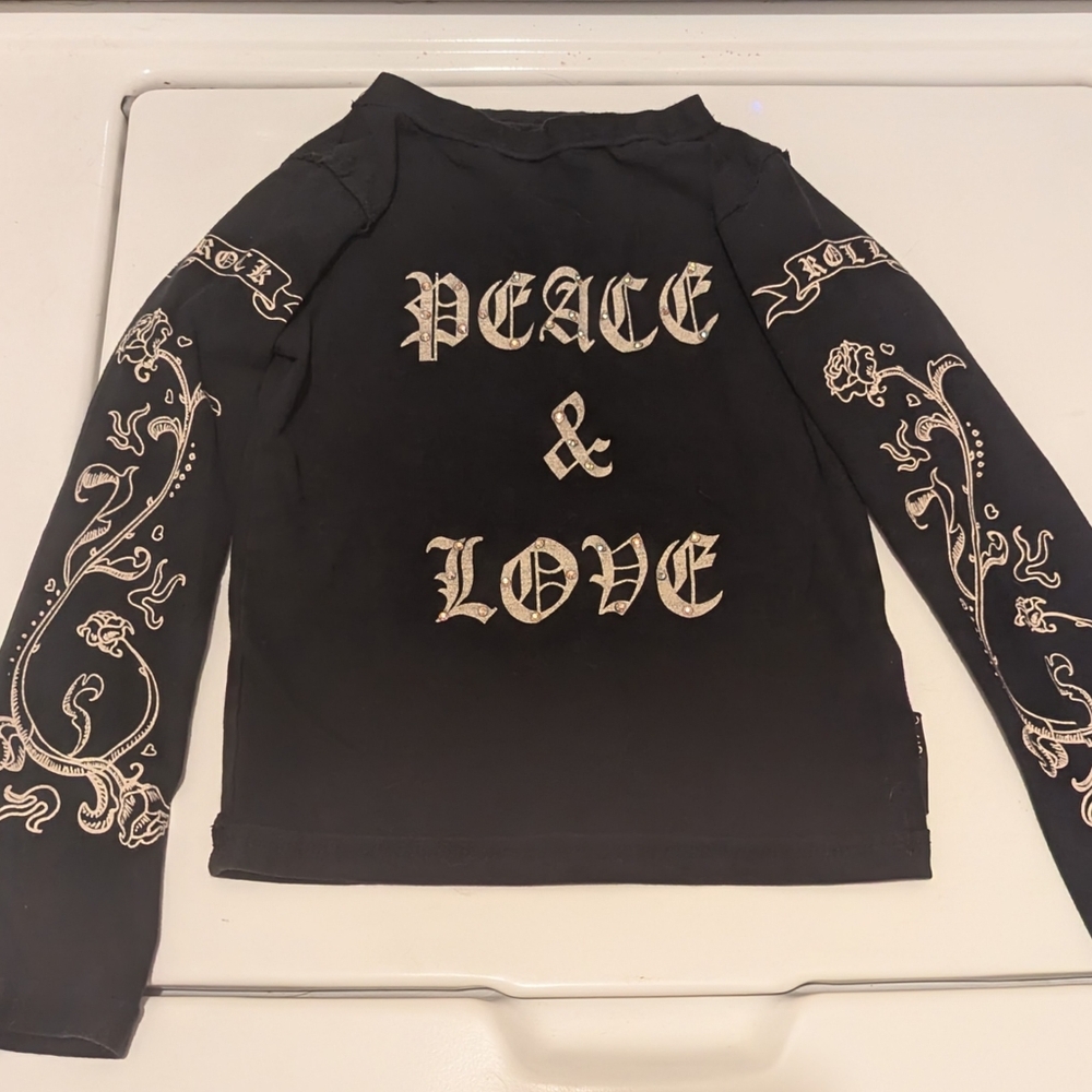 Y2K Wild Child Girls Long Sleeve TShirt, Size 6